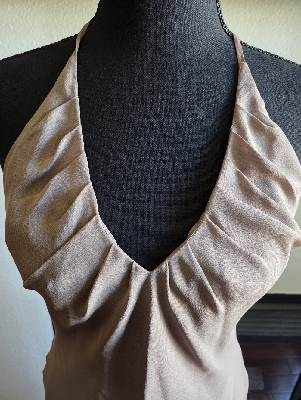Hugo Busgati Sleek Nude Halter Silk Dress, Nwot - Picture 2 of 5